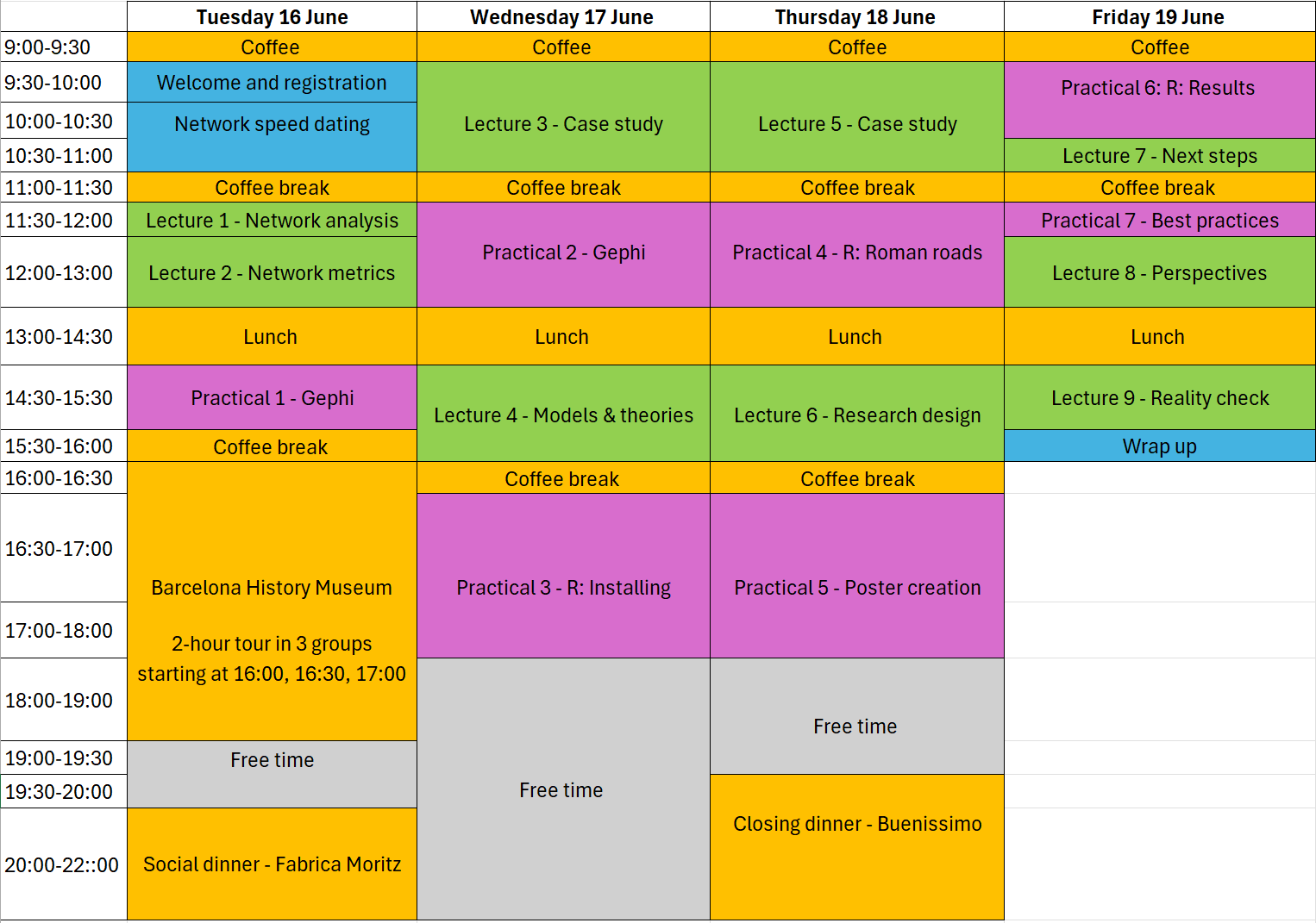 Programme timetable of BPNSS 2026